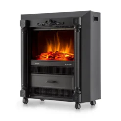 Grenoble Elektrischer Kamin Heizlüfter 1850 W Bodenrollen Thermostat -Haushaltsgerätegeschäft 10012129 yy 0004 front Klarstein Grenoble Elektrischer Kamin 2000W