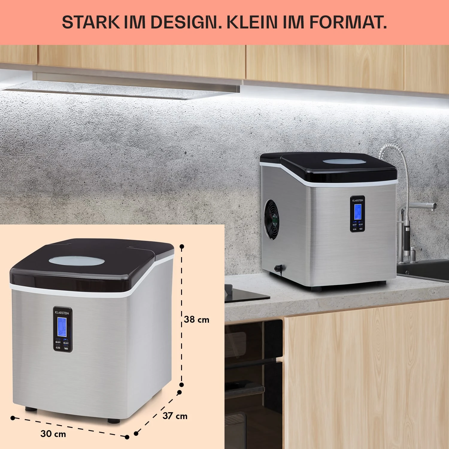 Mr. Black-Frost Eismaschine 150W Edelstahl Schwarz 15kg 6 Mr. Black-Frost Eismaschine 150W Edelstahl Schwarz 15kg – Bild 6