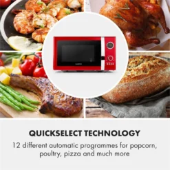 Fine Dinesty 2in1-Mikrowellen-Ofen Retro 23L 1000W 12 Programme Rot 12 Fine Dinesty 2in1-Mikrowellen-Ofen Retro 23L 1000W 12 Programme Rot -Haushaltsgerätegeschäft 10027094 yy 0005 logo Klarstein Fine Dinesty 2in1 Mikrowellen Ofen rot