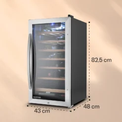 Vinamour 26 Uno Weinkühlschrank 26 Flaschen 88 Liter Edelstahl LED 12 Vinamour 26 Uno Weinkühlschrank 26 Flaschen 88 Liter Edelstahl LED -Haushaltsgerätegeschäft 10028491 yy 0006 dimensions