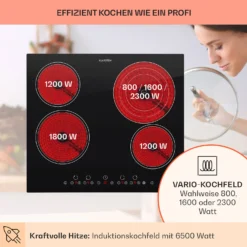 Virtuosa Keramikkochfeld Einbauherd 6500W 59x52cm 4 Zonen Glaskeramik 11 Virtuosa Keramikkochfeld Einbauherd 6500W 59x52cm 4 Zonen Glaskeramik -Haushaltsgerätegeschäft 10029239 de 0003 usp