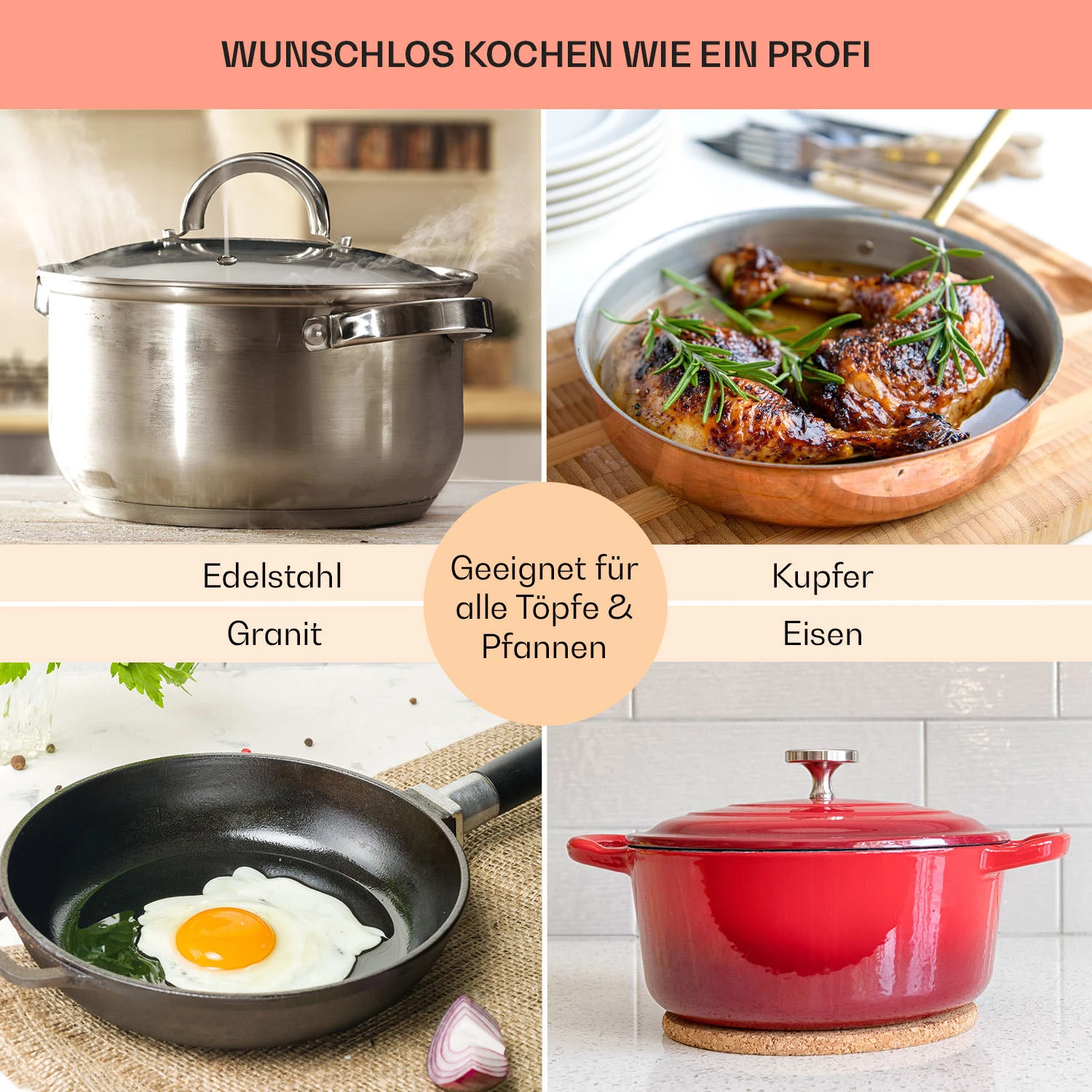 Virtuosa Keramikkochfeld Einbauherd 6500W 59x52cm 4 Zonen Glaskeramik 7 Virtuosa Keramikkochfeld Einbauherd 6500W 59x52cm 4 Zonen Glaskeramik – Bild 7