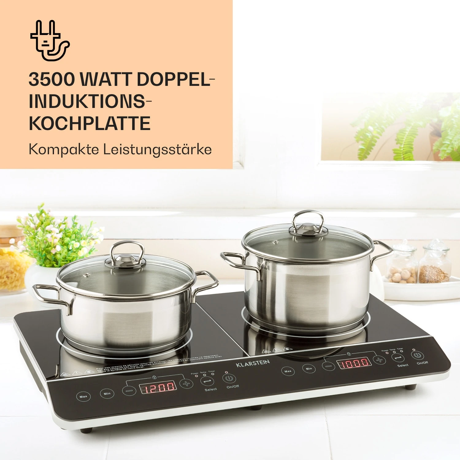 VariCook Slim Doppel-Induktionskochplatte 3500 W Timer 240° C Touch 3 VariCook Slim Doppel-Induktionskochplatte 3500 W Timer 240° C Touch – Bild 3