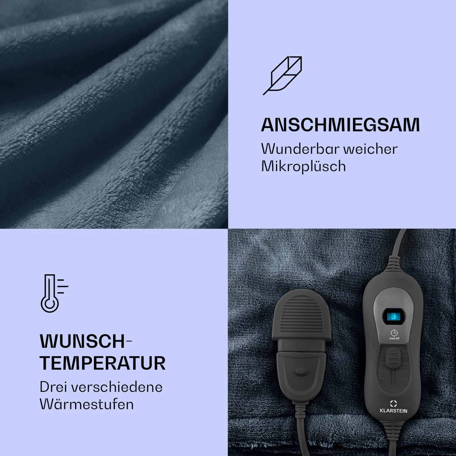 Dr. Watson XL Heizdecke 120 W 3 Stufen 180 X 130 Cm Bedienteil 3 Dr. Watson XL Heizdecke 120 W 3 Stufen 180 X 130 Cm Bedienteil – Bild 3