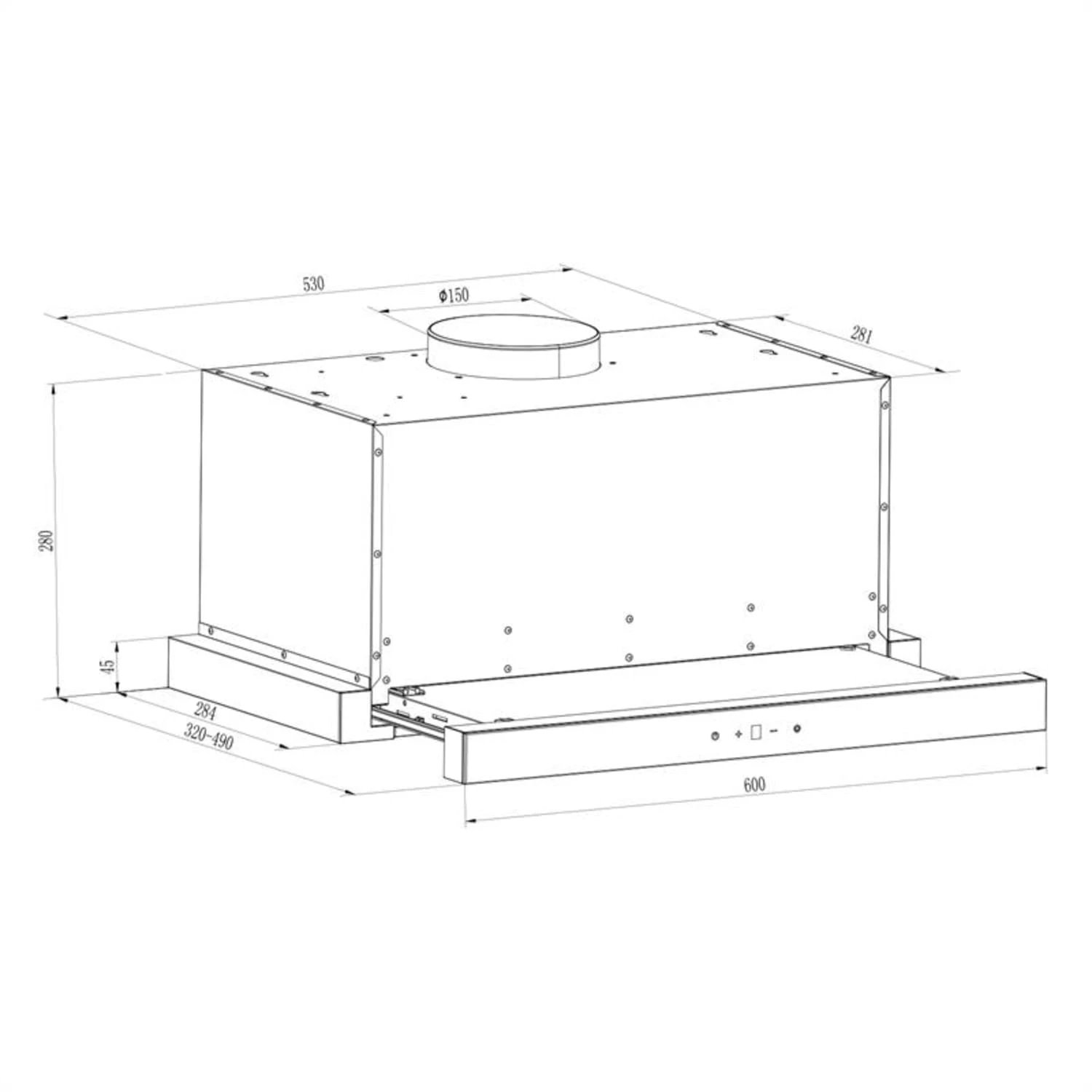 Vinea Unterbau-Dunstabzugshaube Flachschirmhaube 60cm Silber 7 Vinea Unterbau-Dunstabzugshaube Flachschirmhaube 60cm Silber – Bild 7