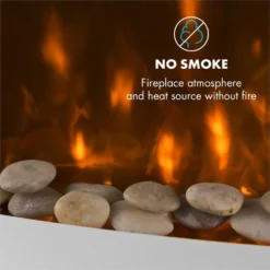 Lausanne Elektrischer Kamin 1000 Oder 2000 Watt 7 Verschiedene Hintergrundfarben Aus Glas -Haushaltsgerätegeschäft 10031843 yy 0006 logo Klarstein Lausanne Elektrischer Kamin weiss