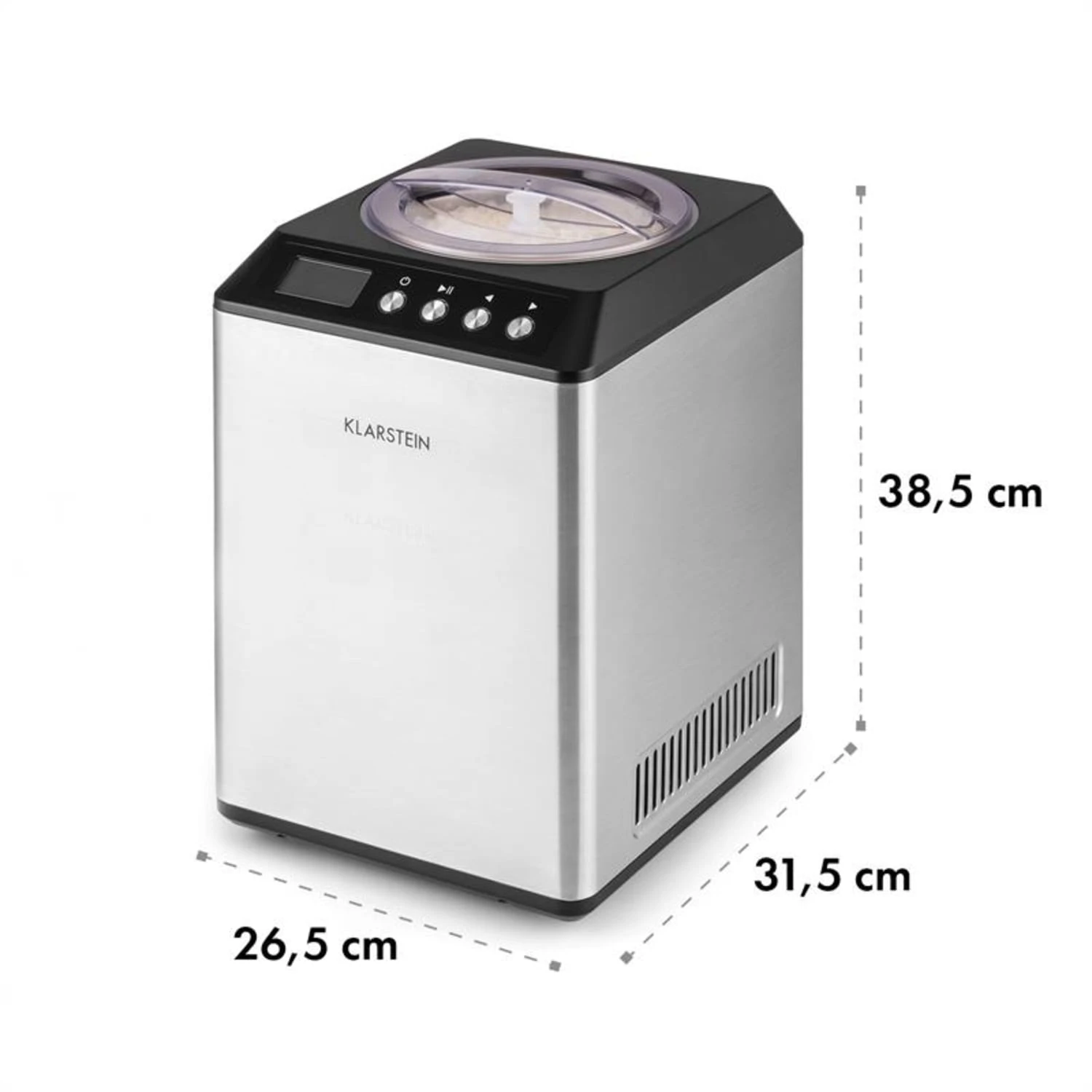 Vanilly Sky Family Eiscremebereiter Frozen Yoghurt 250W 2,5l Silber 8 Vanilly Sky Family Eiscremebereiter Frozen Yoghurt 250W 2,5l Silber – Bild 8