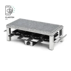 Schmelzlette Raclette 1500W Naturstein-Platte Edelstahlgehäuse -Haushaltsgerätegeschäft 10032028 yy 0007 logo Klarstein Schmelzlette Raclette 1500W Edelstahl