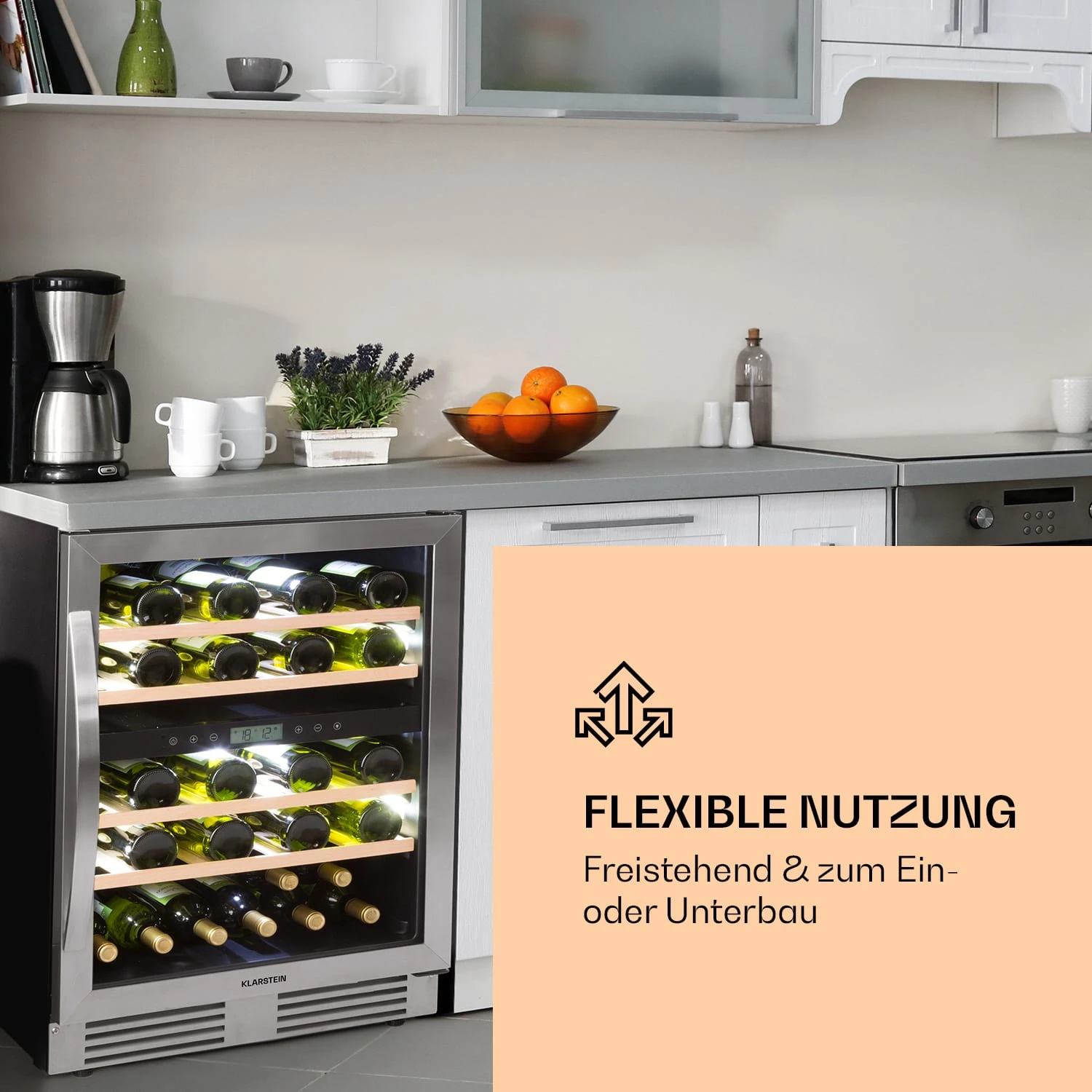 Vinovilla 43 Built-In Duo Weinkühlschrank 2 Zonen 129l 43 Fl Glastür 2 Vinovilla 43 Built-In Duo Weinkühlschrank 2 Zonen 129l 43 Fl Glastür – Bild 2