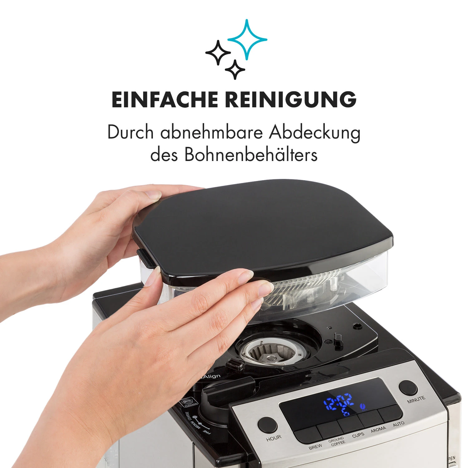 Aromatica X Kaffeemaschine Mahlwerk Glaskanne Aroma+ Edelstahl 5 Aromatica X Kaffeemaschine Mahlwerk Glaskanne Aroma+ Edelstahl – Bild 5