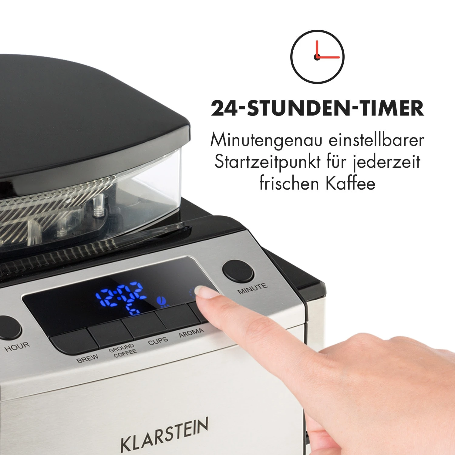 Aromatica X Kaffeemaschine Mahlwerk Glaskanne Aroma+ Edelstahl 6 Aromatica X Kaffeemaschine Mahlwerk Glaskanne Aroma+ Edelstahl – Bild 6