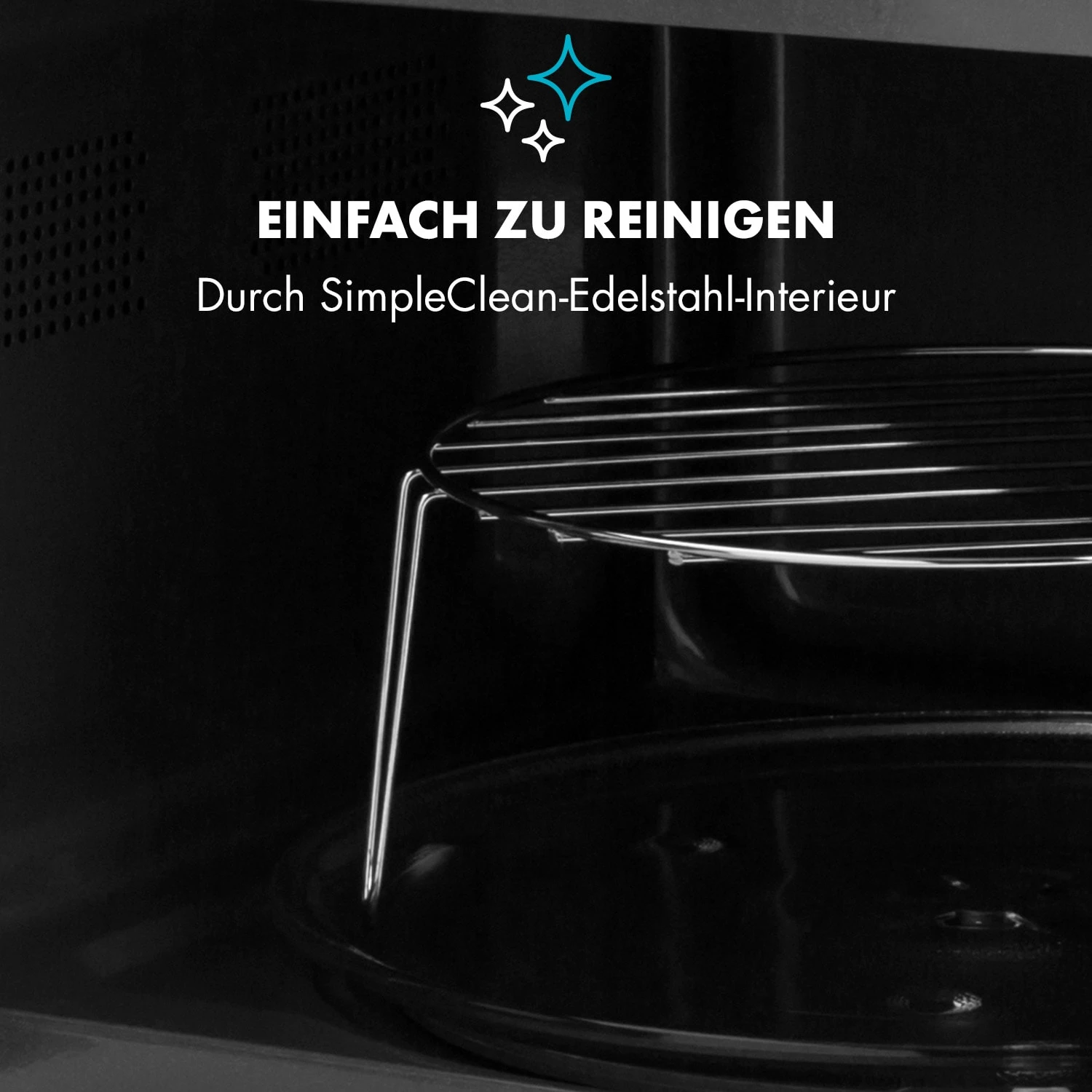 Fine Dinesty 2-in-1-Mikrowelle: 23l 800W / Grill: 1000W Blau 7 Fine Dinesty 2-in-1-Mikrowelle: 23l 800W / Grill: 1000W Blau – Bild 7