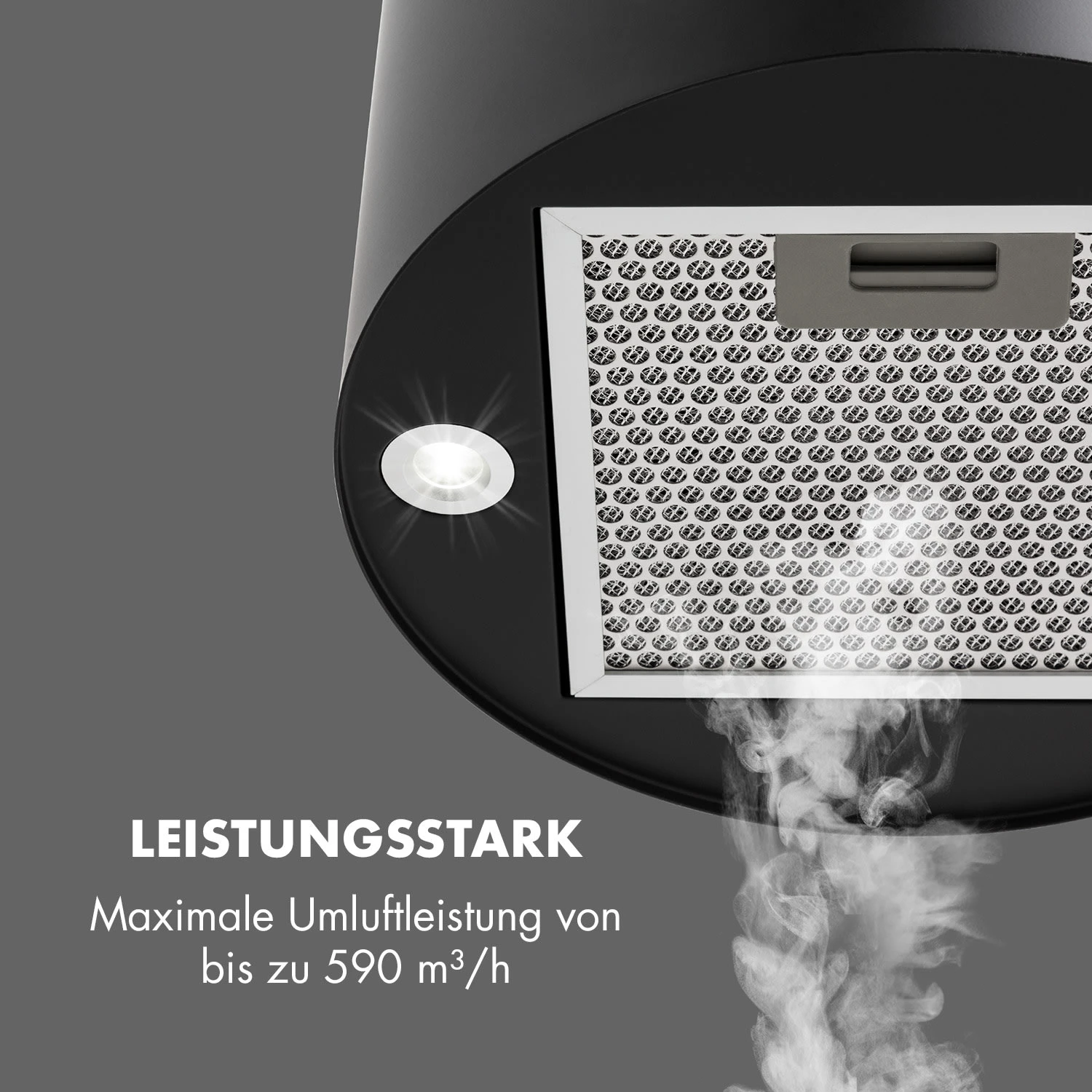 Barett Inselabzugshaube Ø35cm Umluft 558 M³/h LED Aktivkohlefilter 3 Barett Inselabzugshaube Ø35cm Umluft 558 M³/h LED Aktivkohlefilter – Bild 3