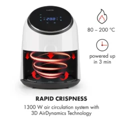 AirVital Heißluftfritteuse 1300W 2,5l CeraPlus-Antihaft Touch Weiß 12 AirVital Heißluftfritteuse 1300W 2,5l CeraPlus-Antihaft Touch Weiß -Haushaltsgerätegeschäft 10032331 yy 0004 logo Klarstein AirVital Heissluftfritteuse 1300W weiss reedit