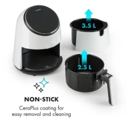 AirVital Heißluftfritteuse 1300W 2,5l CeraPlus-Antihaft Touch Weiß 14 AirVital Heißluftfritteuse 1300W 2,5l CeraPlus-Antihaft Touch Weiß -Haushaltsgerätegeschäft 10032331 yy 0006 logo Klarstein AirVital Heissluftfritteuse 1300W weiss