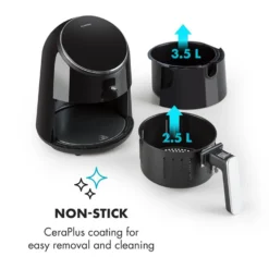 AirVital Heißluftfritteuse 1300W 2,5l CeraPlus-Antihaft Touch Schwarz 13 AirVital Heißluftfritteuse 1300W 2,5l CeraPlus-Antihaft Touch Schwarz -Haushaltsgerätegeschäft 10032332 yy 0006 logo Klarstein AirVital Heissluftfritteuse 1300W schwarz