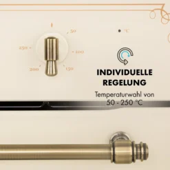 Victoria Einbaubackofen Retro-Design 9 Funktionen 50-250°C Elfenbein 14 Victoria Einbaubackofen Retro-Design 9 Funktionen 50-250°C Elfenbein -Haushaltsgerätegeschäft 10032485 de 0005 logo