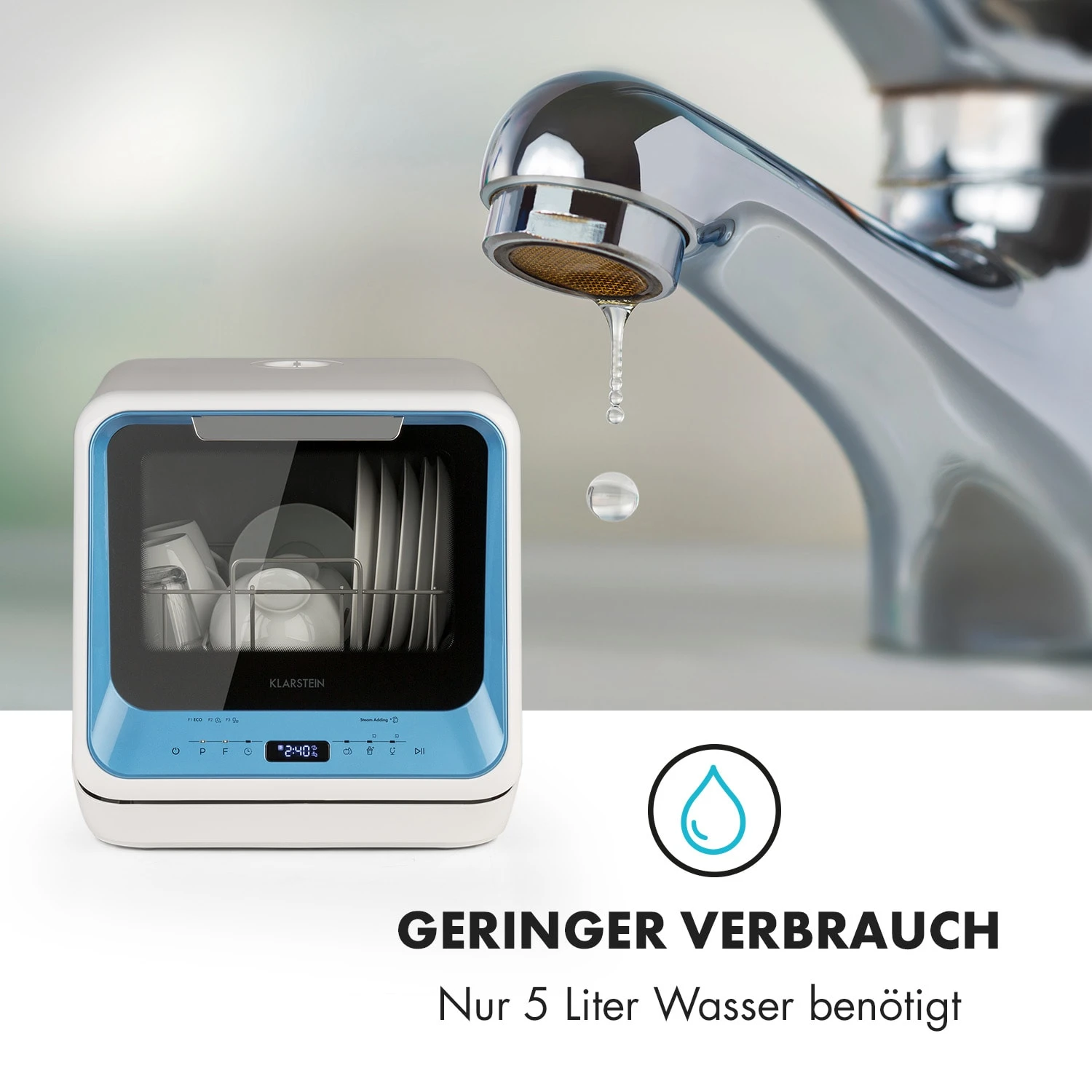 Amazonia Mini Geschirrspülmaschine 6 Programme LED-Display 6 Amazonia Mini Geschirrspülmaschine 6 Programme LED-Display – Bild 6