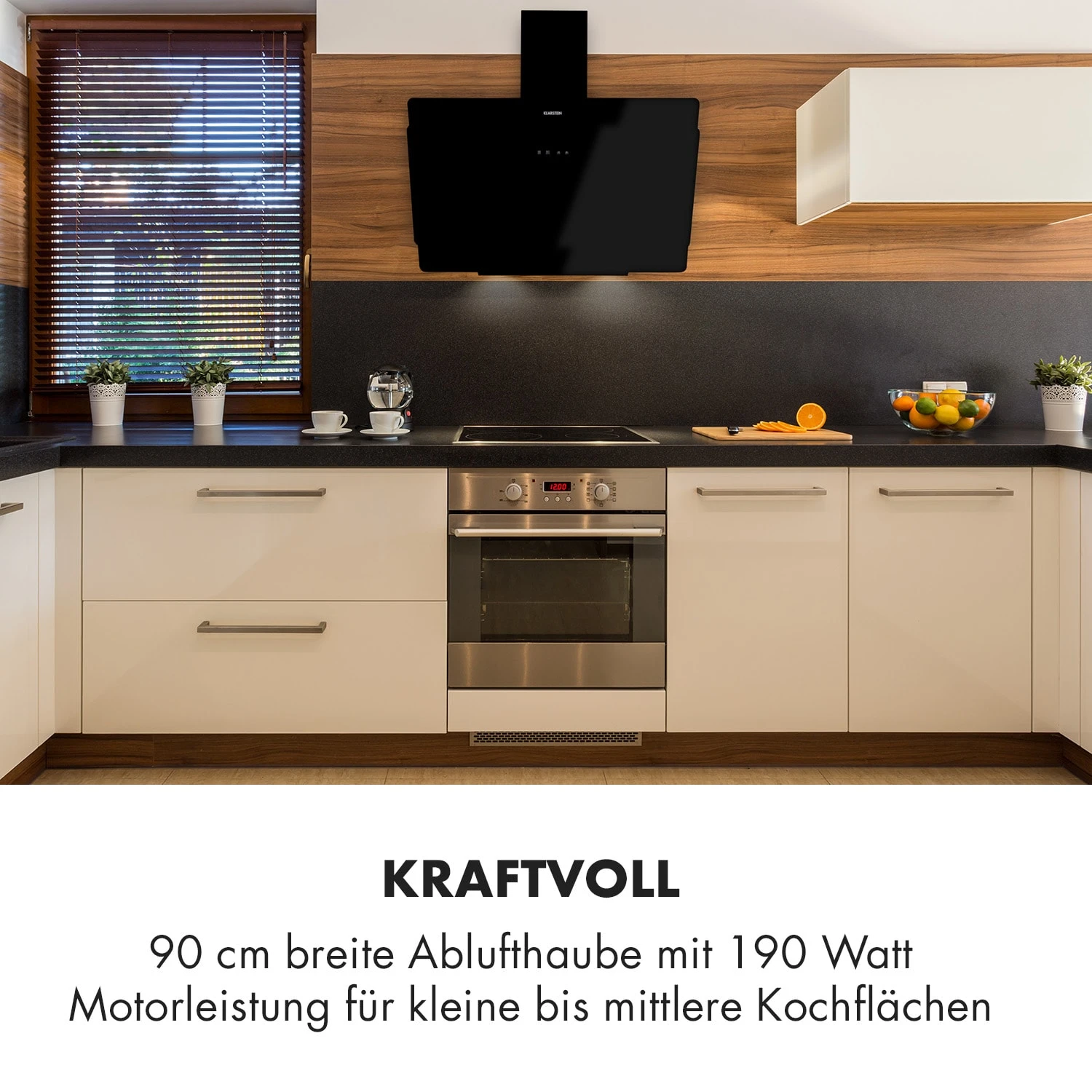 Aurica 90 Dunstabzugshaube, 90 Cm, Wandanbau, 165 W, Schwarz 2 Aurica 90 Dunstabzugshaube, 90 Cm, Wandanbau, 165 W, Schwarz – Bild 2