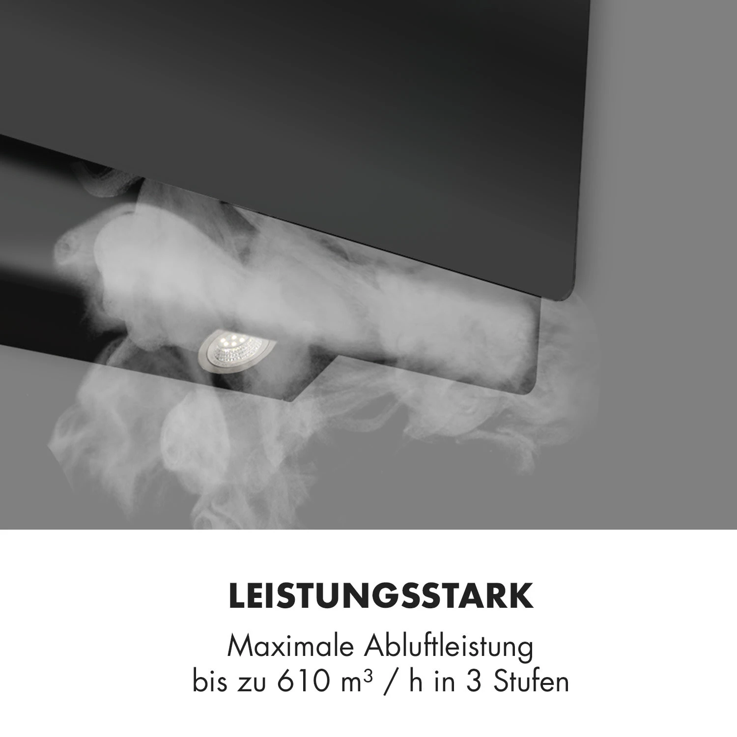 Aurica 90 Dunstabzugshaube, 90 Cm, Wandanbau, 165 W, Schwarz 3 Aurica 90 Dunstabzugshaube, 90 Cm, Wandanbau, 165 W, Schwarz – Bild 3