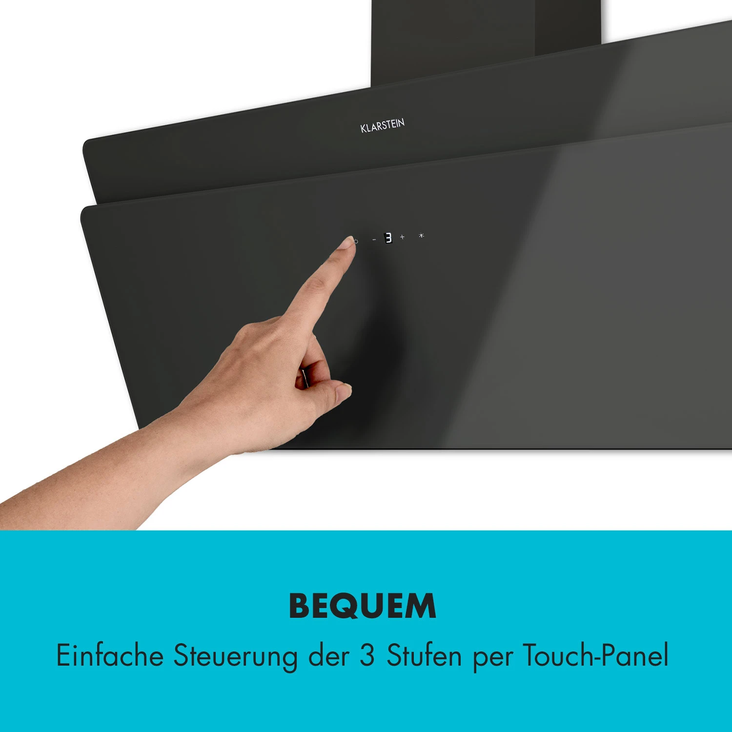 Aurica 90 Dunstabzugshaube, 90 Cm, Wandanbau, 165 W, Schwarz 8 Aurica 90 Dunstabzugshaube, 90 Cm, Wandanbau, 165 W, Schwarz – Bild 8