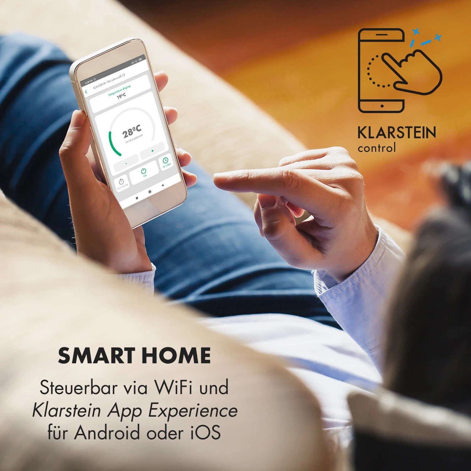 Wonderwall Smart Infrarotheizung 60x100cm App 600W Wochentimer IP24 2 Wonderwall Smart Infrarotheizung 60x100cm App 600W Wochentimer IP24 – Bild 2