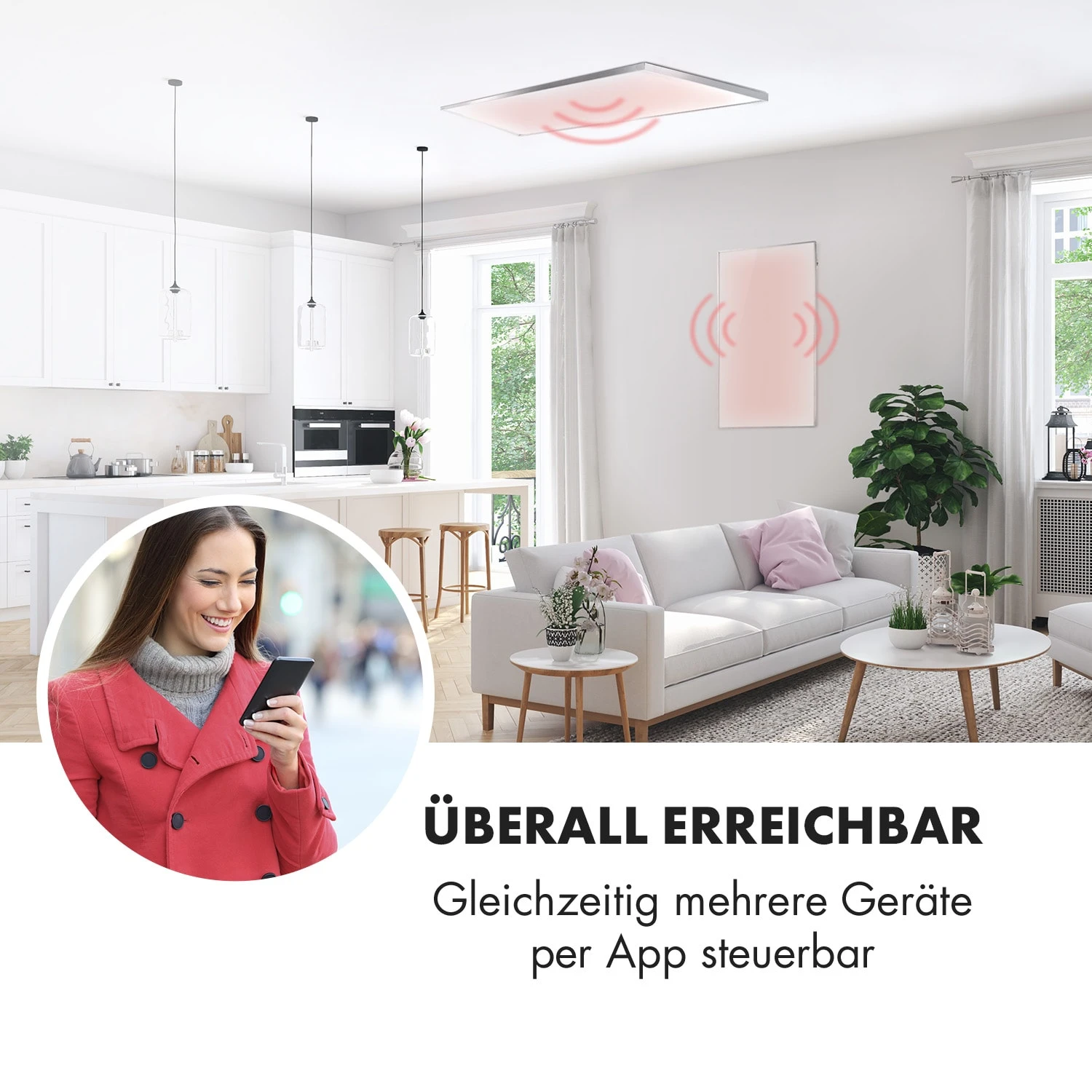 Wonderwall Smart Infrarotheizung 60x100cm App 600W Wochentimer IP24 3 Wonderwall Smart Infrarotheizung 60x100cm App 600W Wochentimer IP24 – Bild 3