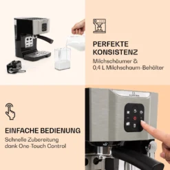 BellaVita Kaffeemaschine 3-in-1 1450 W 20 Bar Milchschäumer -Haushaltsgerätegeschäft 10032806 de 0003 logo