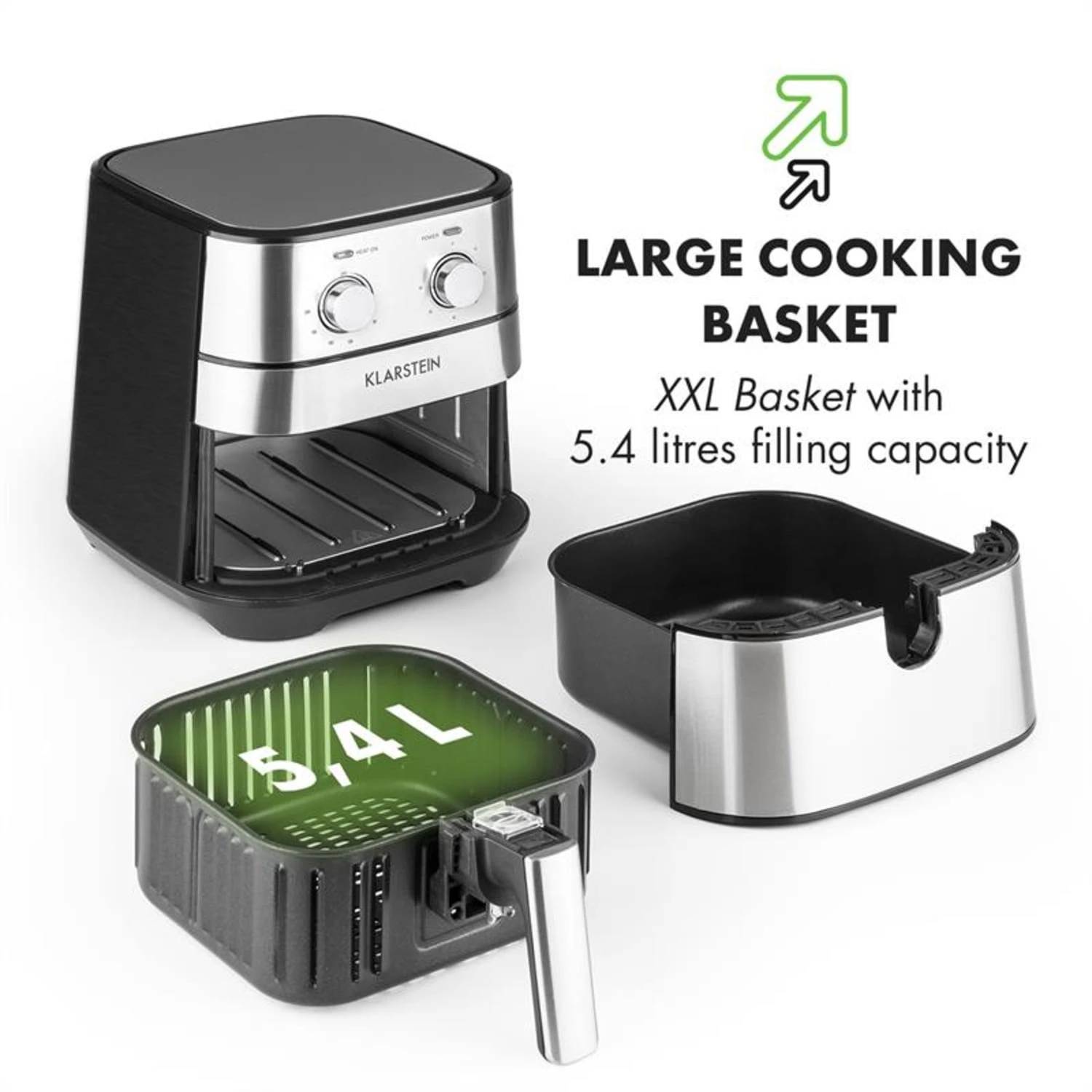 AeroVital Heißluftfritteuse 1700W 5,4 Liter Timer Edelstahl Silber 9 AeroVital Heißluftfritteuse 1700W 5,4 Liter Timer Edelstahl Silber – Bild 9