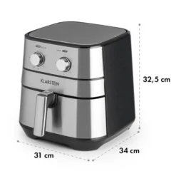 AeroVital Heißluftfritteuse 1700W 5,4 Liter Timer Edelstahl Silber 19 AeroVital Heißluftfritteuse 1700W 5,4 Liter Timer Edelstahl Silber -Haushaltsgerätegeschäft 10032848 yy 0010 logo Klarstein AeroVital Heissluftfritteuse silber reedit