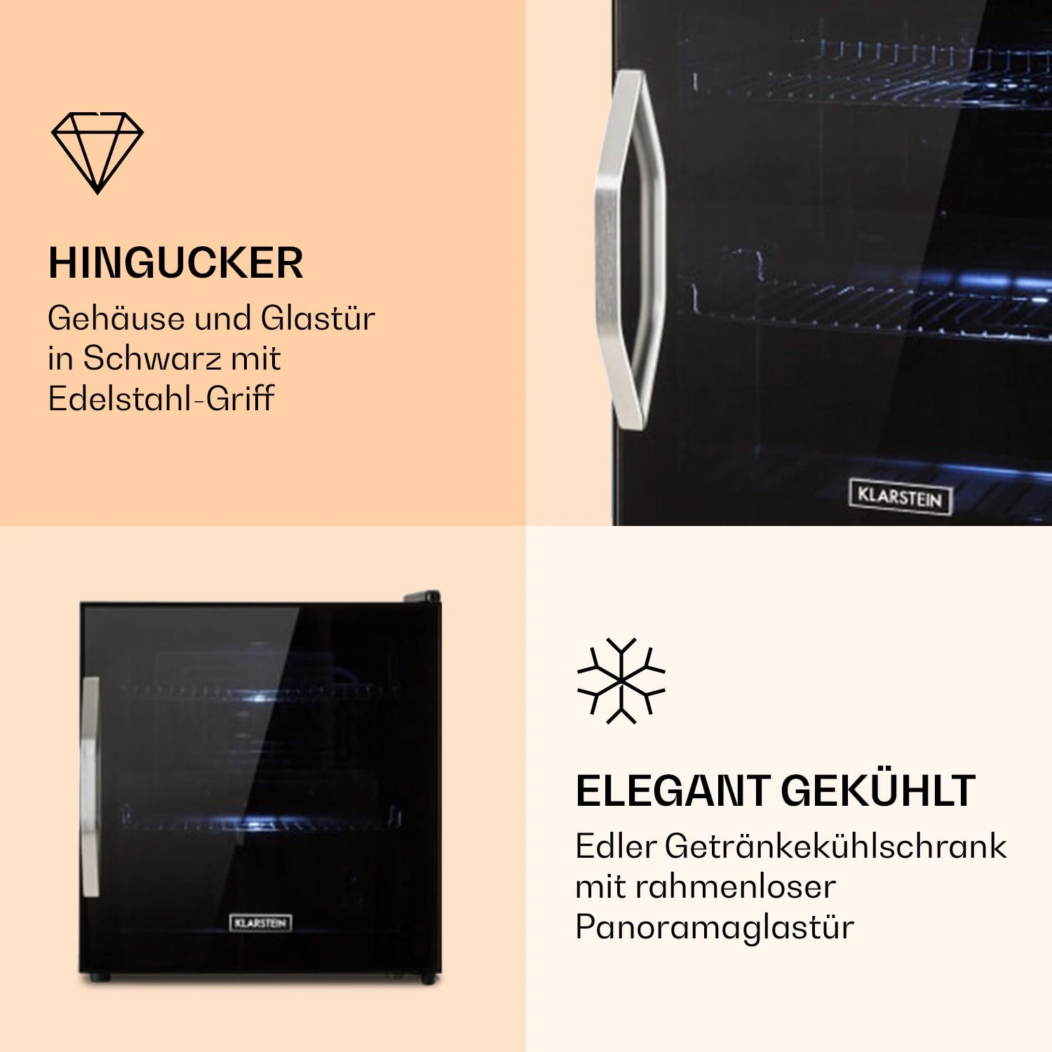 Beersafe L Onyx Kühlschrank 47 Liter 2 Böden Panoramaglastür. 3 Beersafe L Onyx Kühlschrank 47 Liter 2 Böden Panoramaglastür. – Bild 3