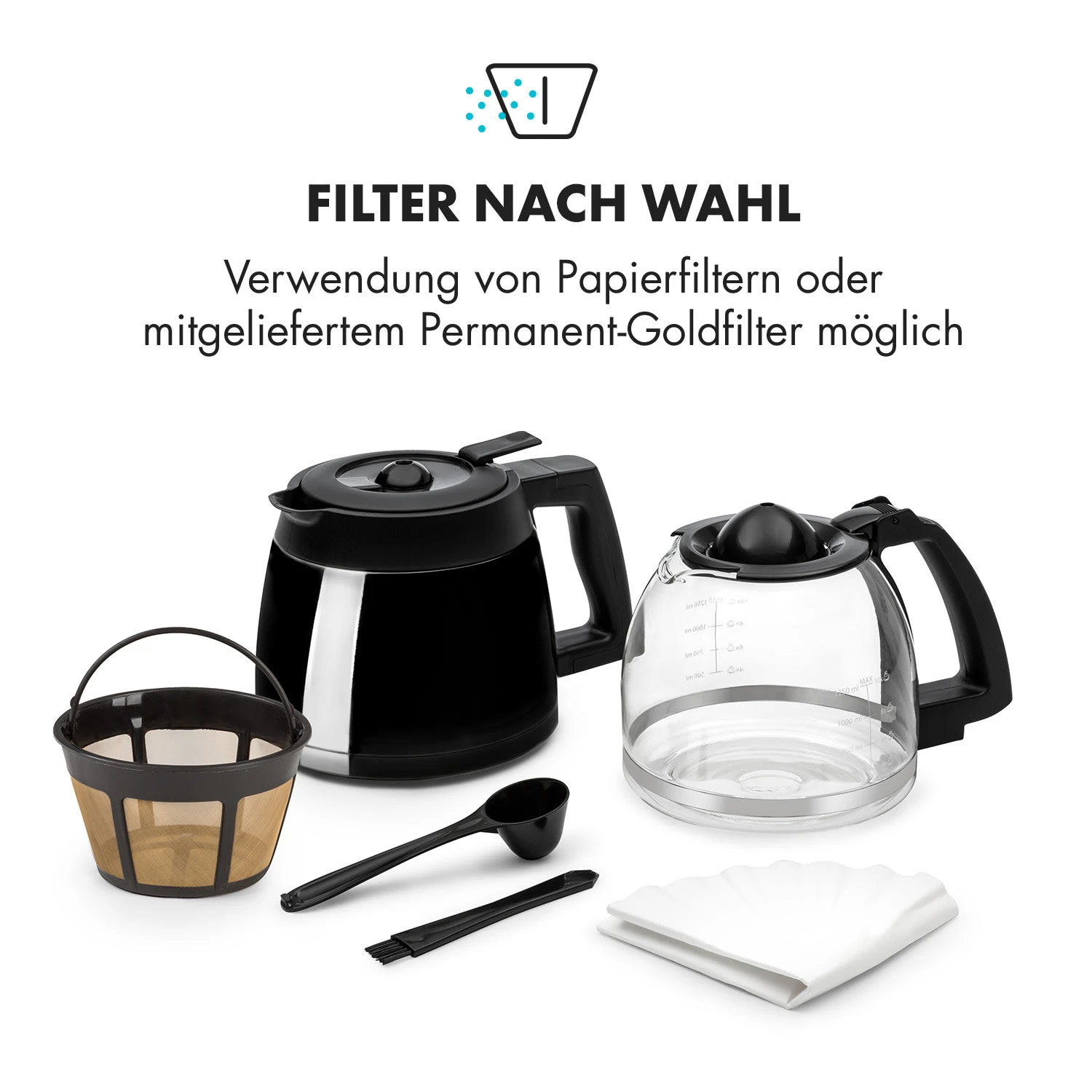Aromatica II Set Kaffeemaschine, Mahlwerk, 1,25 L, Schwarz 4 Aromatica II Set Kaffeemaschine, Mahlwerk, 1,25 L, Schwarz – Bild 4