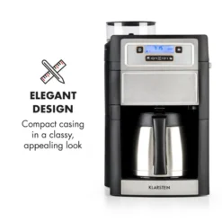 Aromatica II Thermo Kaffeemaschine, Mahlwerk, 1,25 L, Silber 13 Aromatica II Thermo Kaffeemaschine, Mahlwerk, 1,25 L, Silber -Haushaltsgerätegeschäft 10032875 yy 0003 logo Klarstein Aromatica II Thermo Kaffeemaschine silber