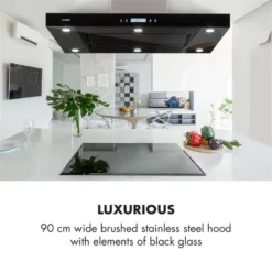 Valeria Inselabzugshaube 90cm 650m³/h Abluft Touch LED Glas Edelstahl 18 Valeria Inselabzugshaube 90cm 650m³/h Abluft Touch LED Glas Edelstahl -Haushaltsgerätegeschäft 10032902 uk 0008 logo Klarstein Valeria Inselabzugshaube 90cm Edelstahl