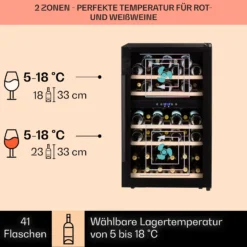Barossa 40 Duo Weinkühlschrank 2 Zonen 41 Flaschen Glastür Touch LED 9 Barossa 40 Duo Weinkühlschrank 2 Zonen 41 Flaschen Glastür Touch LED -Haushaltsgerätegeschäft 10032924 de 0003 usp