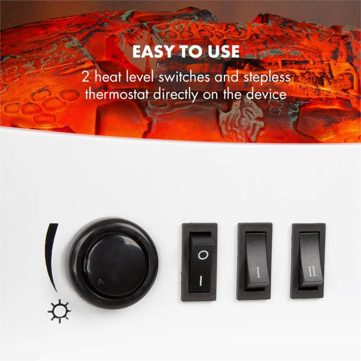 Meran Elektrischer Kamin 950/1850W 2-stufige Heizung Gusseisen-Stil 4 Meran Elektrischer Kamin 950/1850W 2-stufige Heizung Gusseisen-Stil – Bild 4