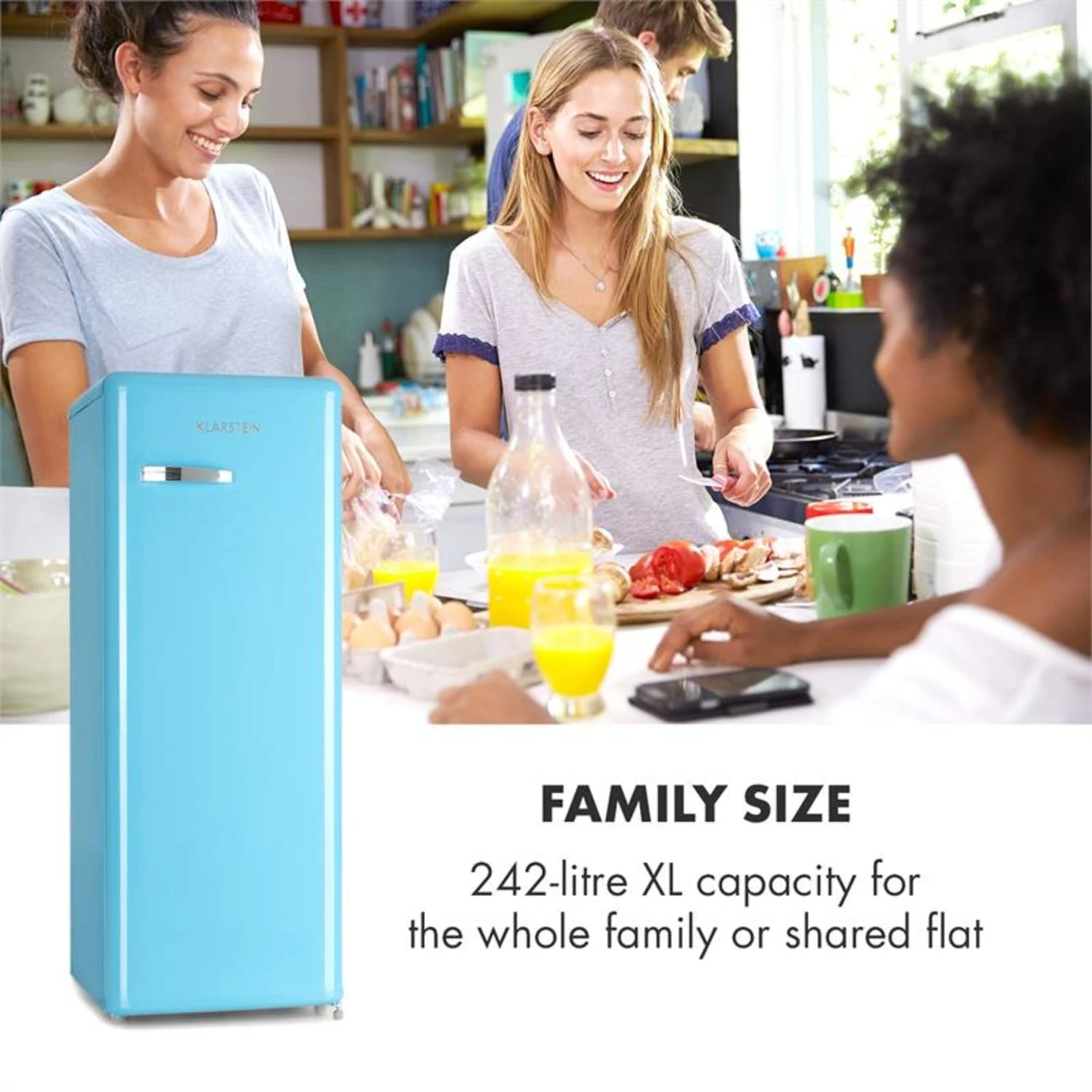 Irene XL Vollraumkühlschrank 240 Liter Retro-Design 4 Irene XL Vollraumkühlschrank 240 Liter Retro-Design – Bild 4