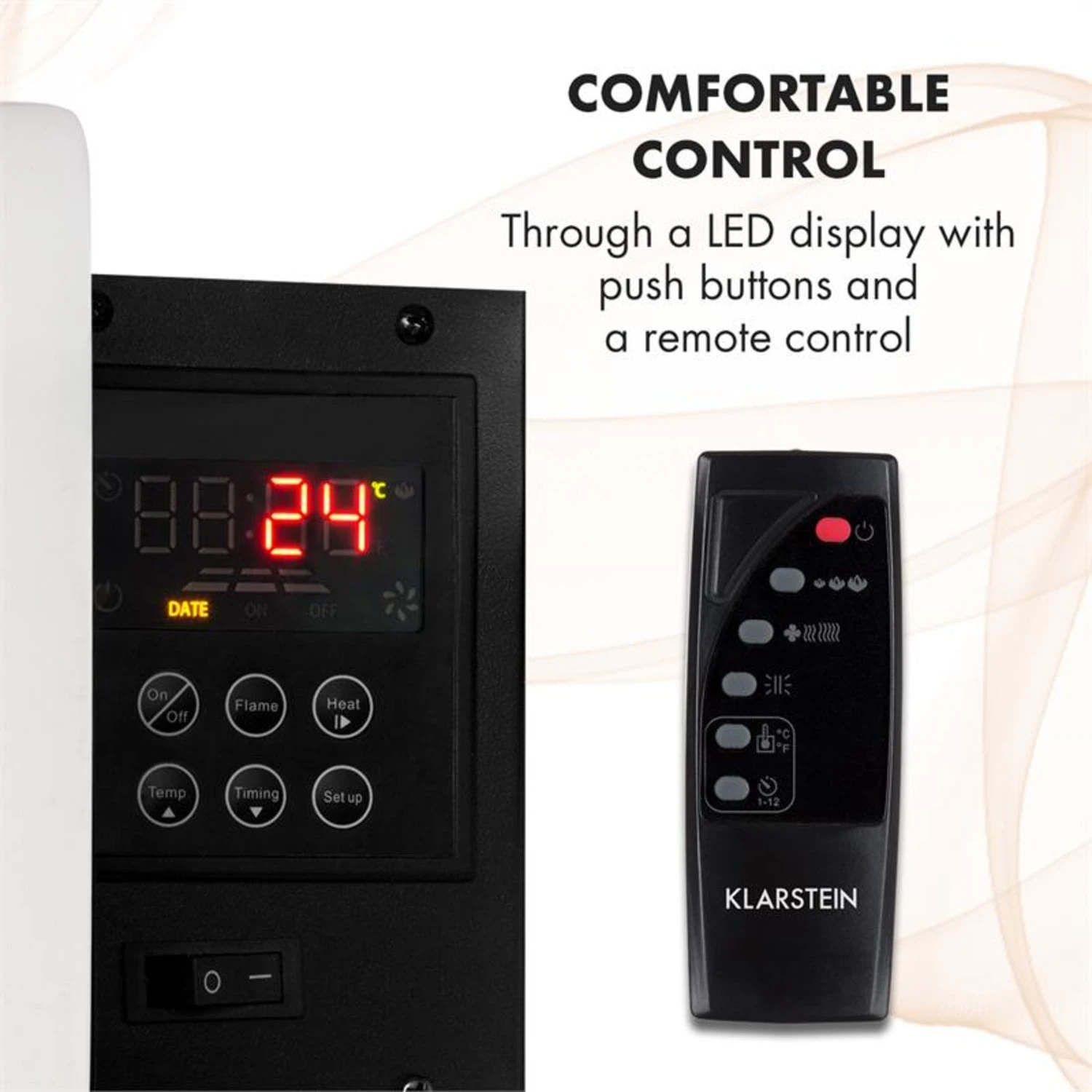 Klarstein Belfort Light & Fire Elektrischer Kamin 1000/2000W Fernbedienung 4 Klarstein Belfort Light & Fire Elektrischer Kamin 1000/2000W Fernbedienung – Bild 4