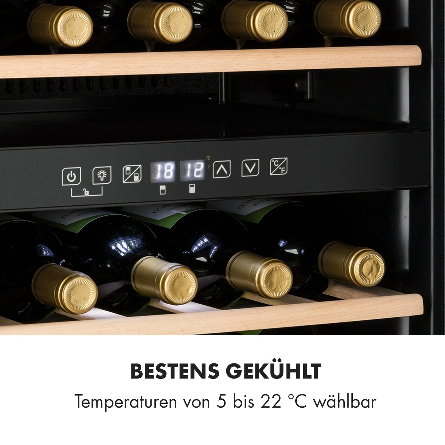 Vinamour 29 Duo Weinkühlschrank 2 Zonen 80L/29 Flaschen 5-22°C Touch 5 Vinamour 29 Duo Weinkühlschrank 2 Zonen 80L/29 Flaschen 5-22°C Touch – Bild 5