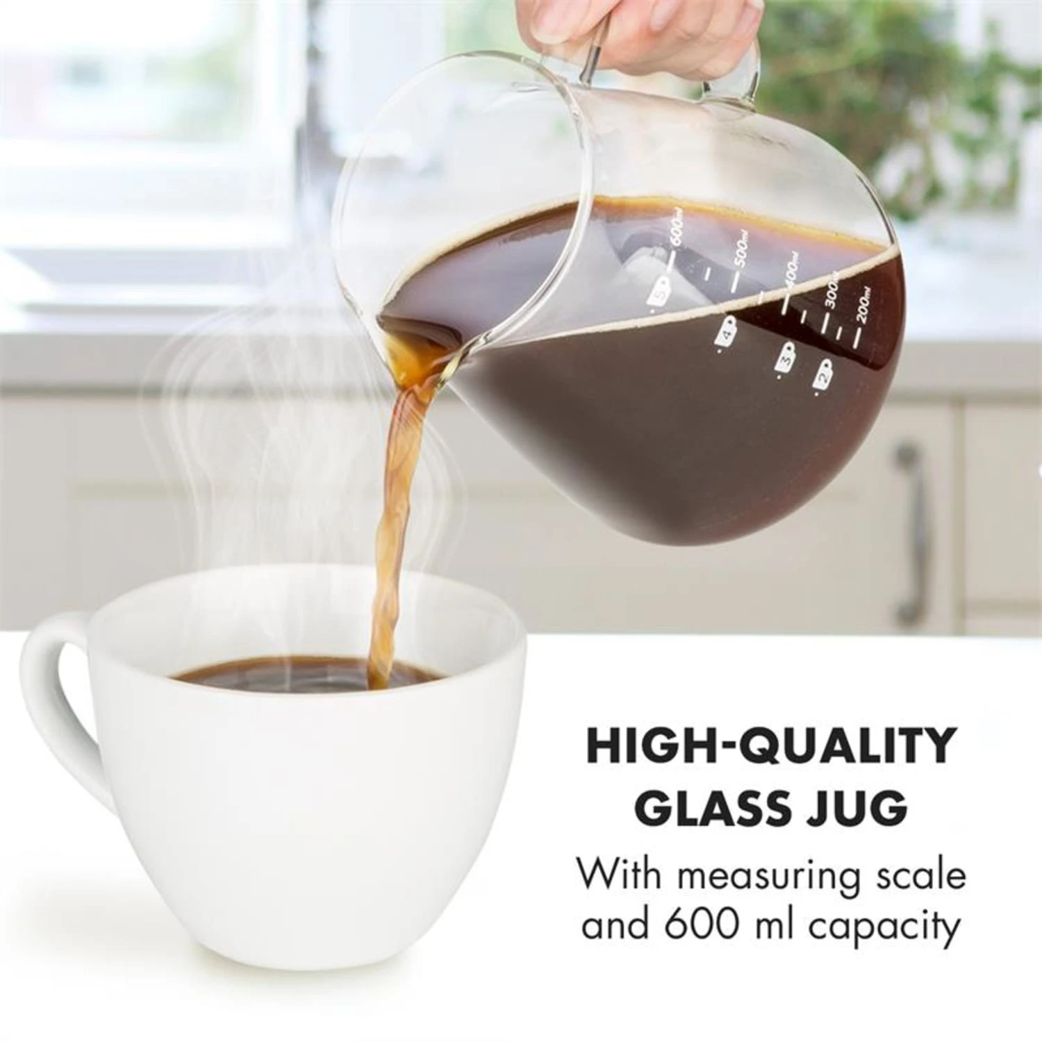 Craft Coffee Waage Timer Glaskanne Filteraufsatz 600ml Schwarz/weiß – Bild 6