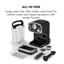 Espressionata Gusto Espressomaschine 1100W 15 Bar Druck Schwarz 16 Espressionata Gusto Espressomaschine 1100W 15 Bar Druck Schwarz -Haushaltsgerätegeschäft 10033209 yy 0008 logo Klarstein Espressionata Gusto Espressomaschine reedit