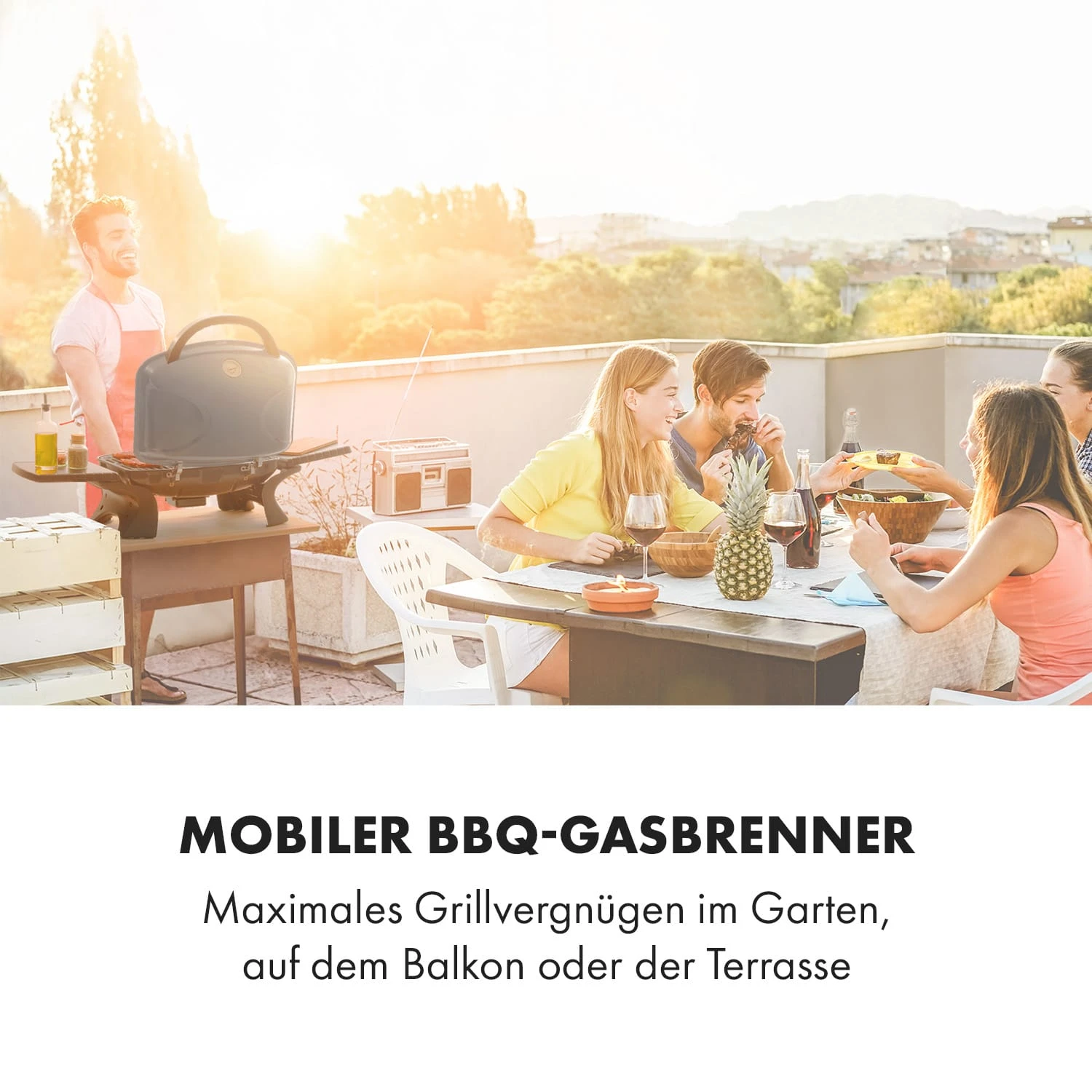 Parforce Duo Gasgrill 2 Brenner 4,4kW 15000BTU 300°C Grau 2 Parforce Duo Gasgrill 2 Brenner 4,4kW 15000BTU 300°C Grau – Bild 2