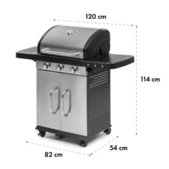 Gazooka 3.0T BBQ Grill 3x3kW Brenner 4 Rollen Edelstahl -Haushaltsgerätegeschäft 10033533 yy 0011 logo Klarstein Gazooka 30T BBQ Grill 3 Brenner