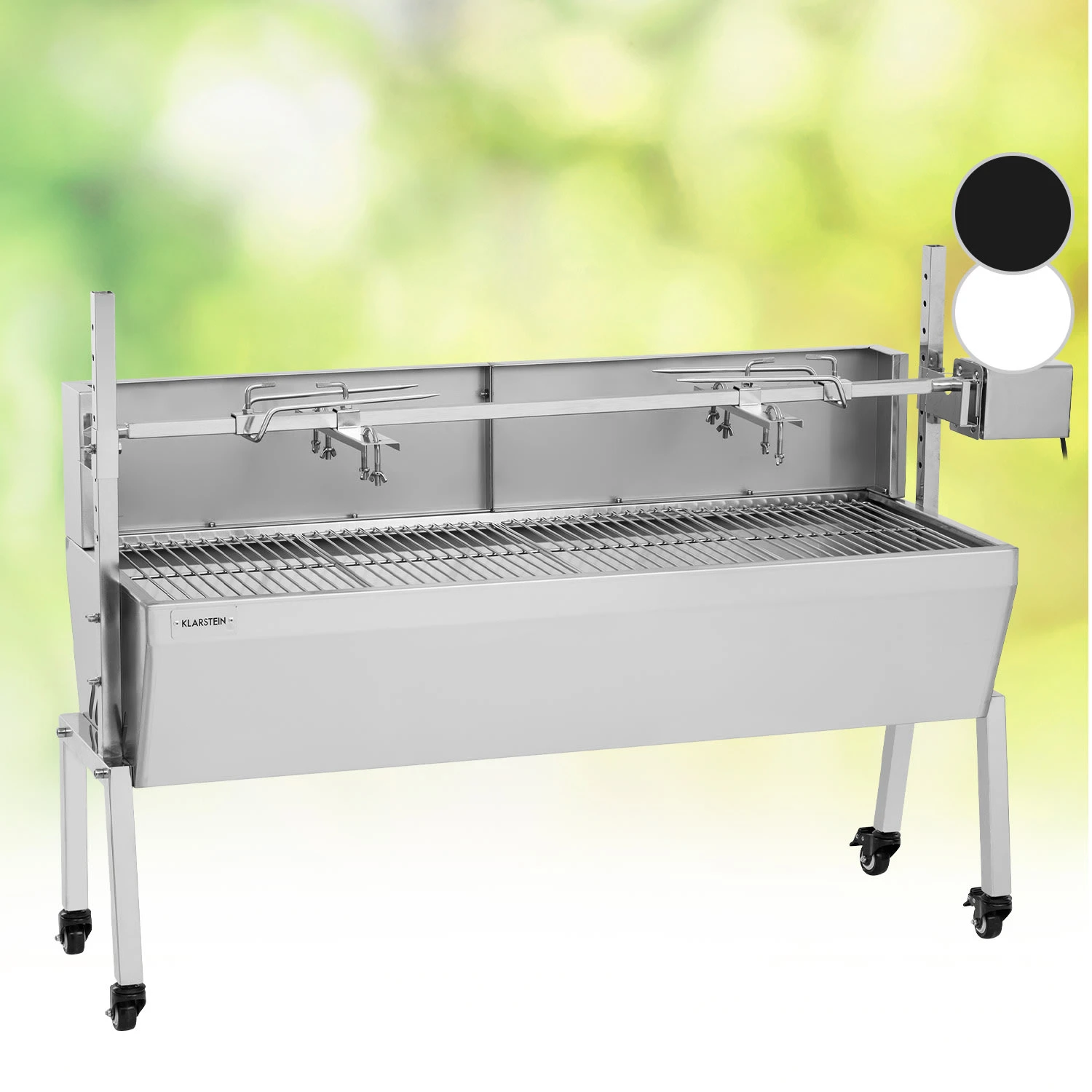 Sauenland Pro Spanferkelgrill Drehspieß 13W 4 Rollen Edelstahl 1 Sauenland Pro Spanferkelgrill Drehspieß 13W 4 Rollen Edelstahl