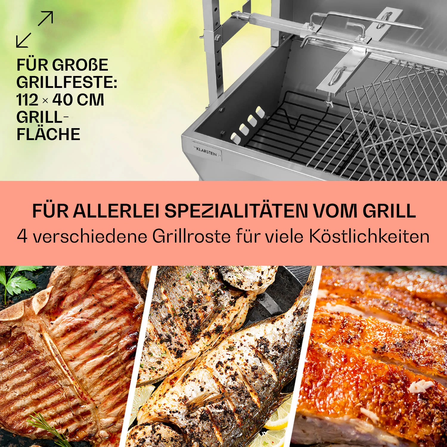 Sauenland Pro Spanferkelgrill Drehspieß 13W 4 Rollen Edelstahl 4 Sauenland Pro Spanferkelgrill Drehspieß 13W 4 Rollen Edelstahl – Bild 4