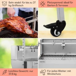 Sauenland Pro Spanferkelgrill Drehspieß 13W 4 Rollen Edelstahl 11 Sauenland Pro Spanferkelgrill Drehspieß 13W 4 Rollen Edelstahl -Haushaltsgerätegeschäft 10033566 de 0005 usp