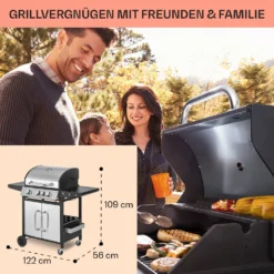 Tomahawk 3.1 S Gasgrill 3x3,6kW Brenner+2,7 KW 60x45cm Grill Edelstahl -Haushaltsgerätegeschäft 10033567 de 0006 usp