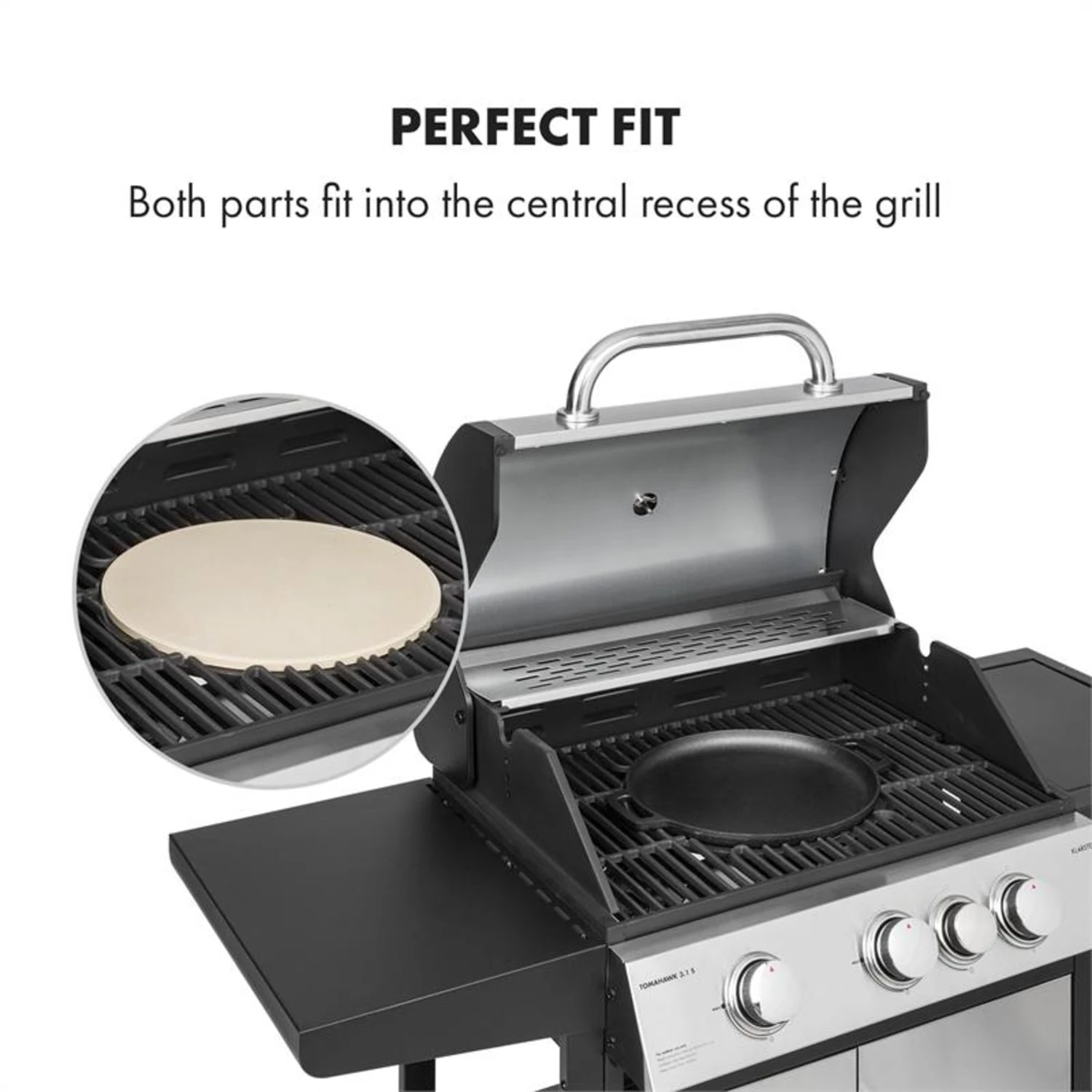 Tomahawk 3.1 S Brat & Back-Set Pfanne Pizzastein Ø29 Cm 2 Tomahawk 3.1 S Brat & Back-Set Pfanne Pizzastein Ø29 Cm – Bild 2