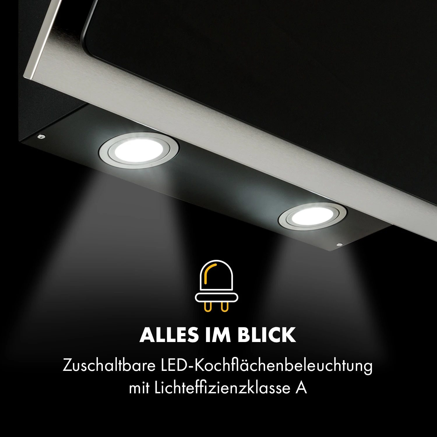 Alessia Dunstabzugshaube Kopffreihaube 350 M³/h Push Control Schwarz 7 Alessia Dunstabzugshaube Kopffreihaube 350 M³/h Push Control Schwarz – Bild 7