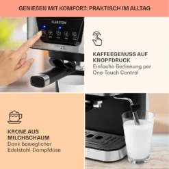 Arabica Espressomaschine 1050W 15 Bar 1,5l Touch-Bedienfeld Edelstahl 10 Arabica Espressomaschine 1050W 15 Bar 1,5l Touch-Bedienfeld Edelstahl -Haushaltsgerätegeschäft 10033729 de 0003 usp